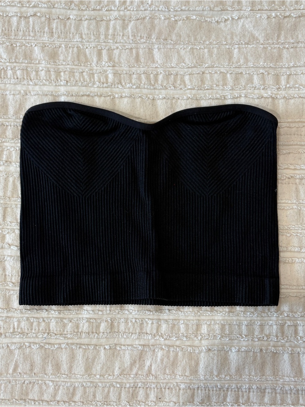 Urban Outfitters Black Ribbed Strapless Bandeau Top